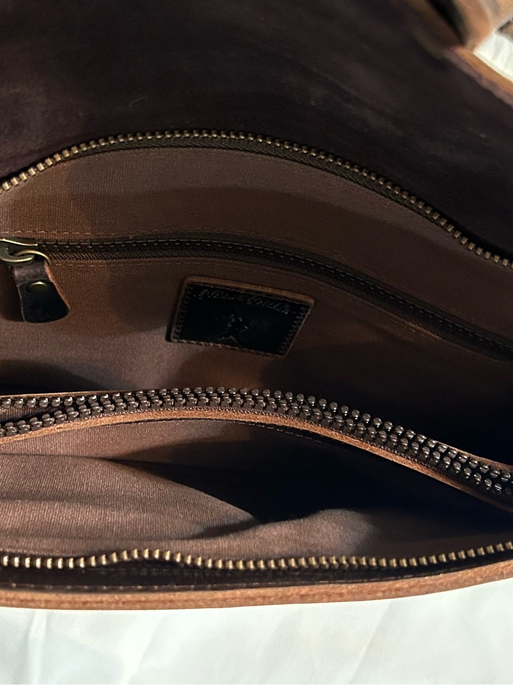 Leather Crossbody Bag in Dark Brown - Classic Women's Shoulder Bag - Picture 9 of 11